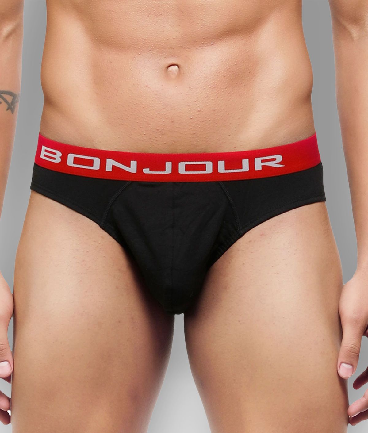     			Bonjour Pack of 1 Cotton Blend Briefs For Men's ( Black )