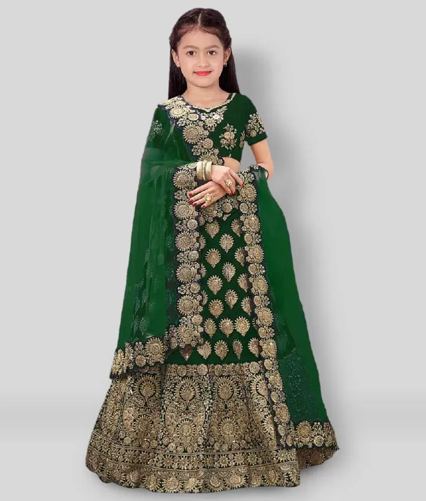 Buy Aarika Girl's Art silk Self design Sleeveless Lehenga choli - Blue &  Beige Online at Low Prices in India - Paytmmall.com