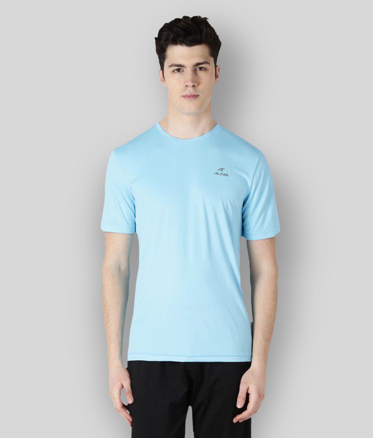     			Alcis Mens Blue Solid Tshirt