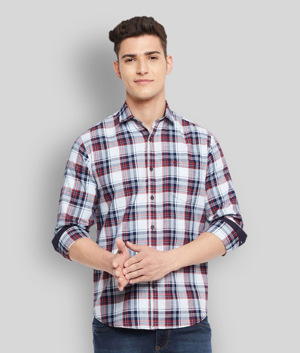     			Duke - Red Cotton Slim Fit Men's Casual Shirt ( Pack of 1 )