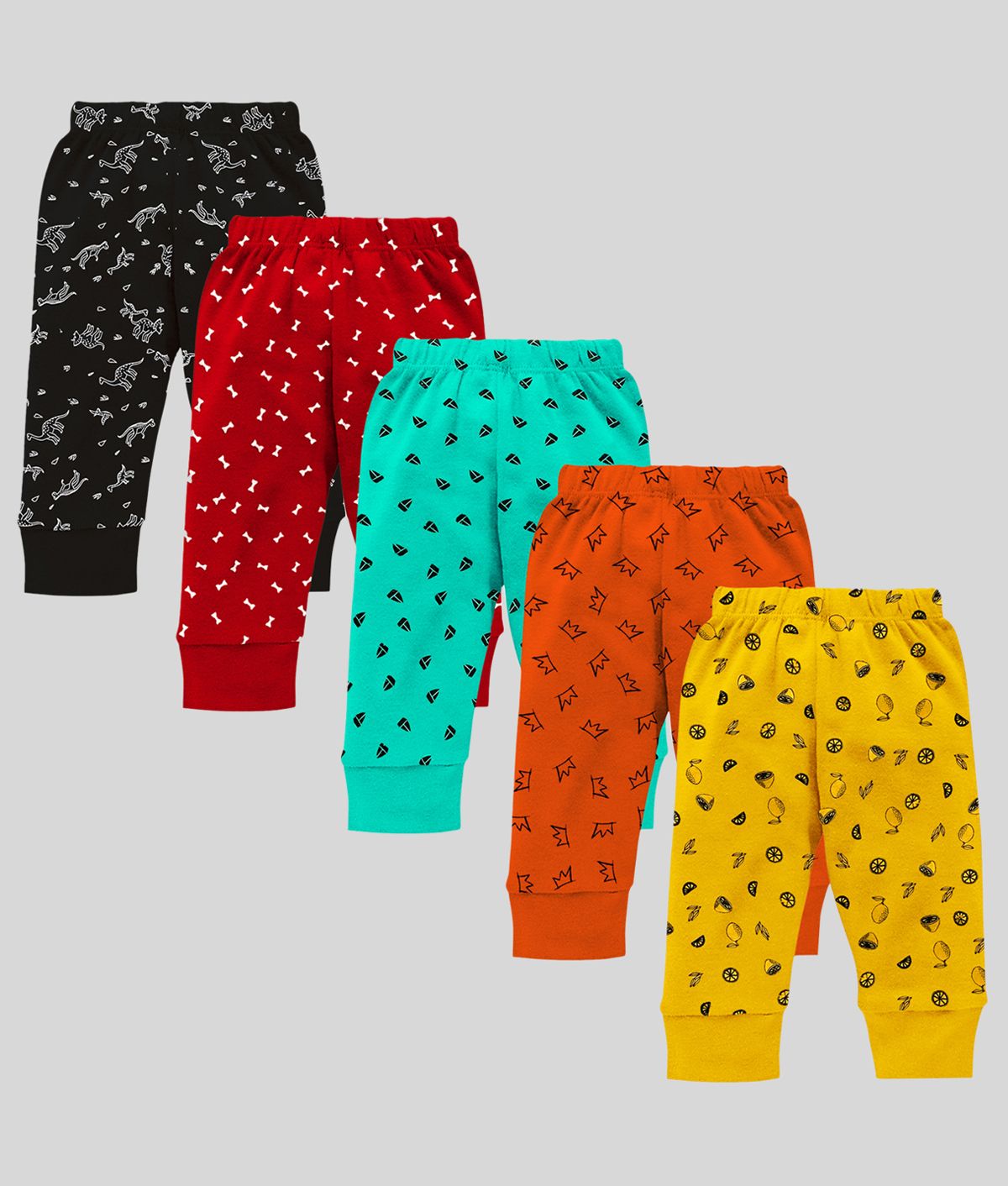     			Kuchipoo - Multicolor Cotton Trackpant For Baby Boy ( Pack of 5 )