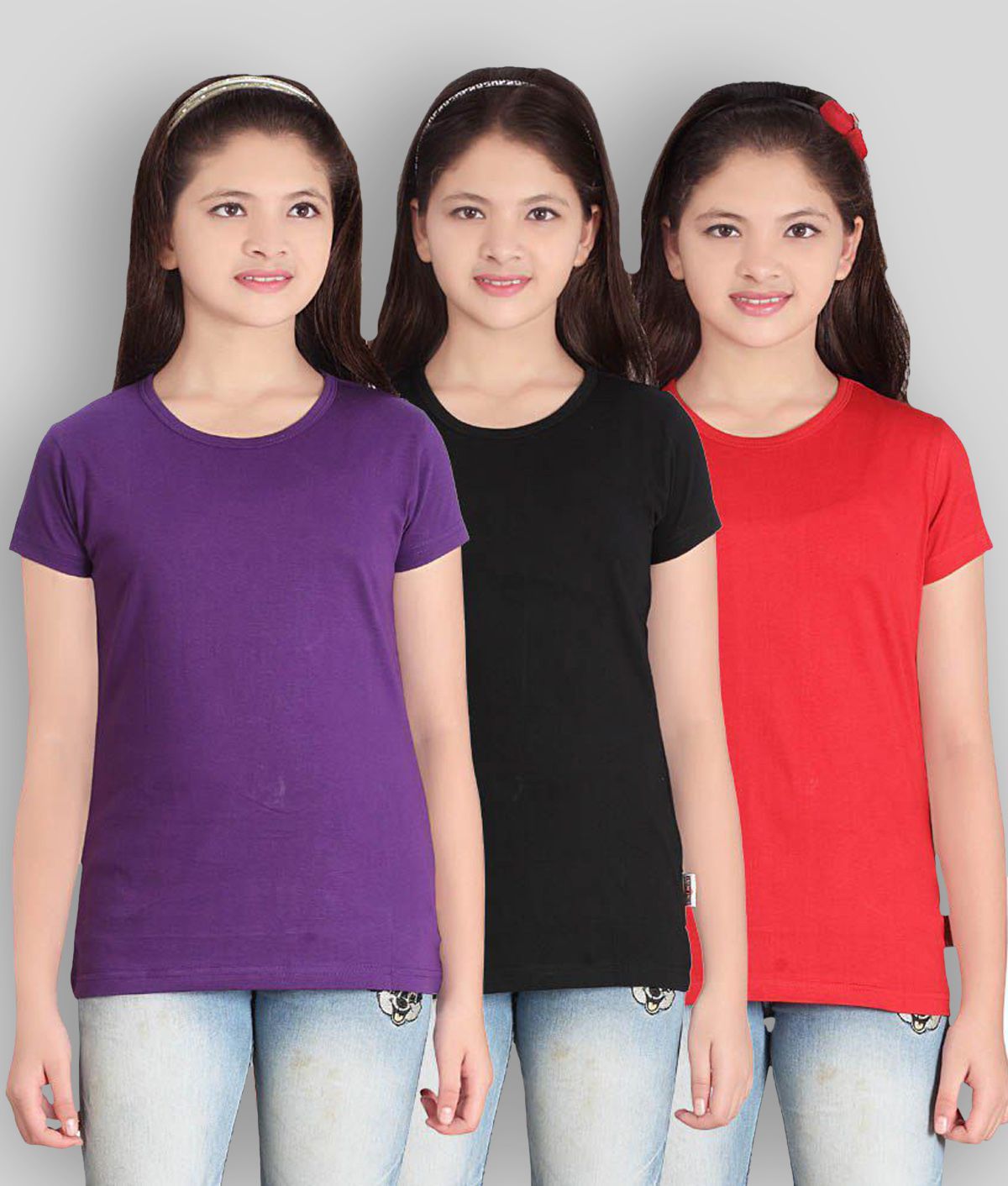     			Sini Mini - Blue Cotton Girls T-Shirt ( Pack of 3 )