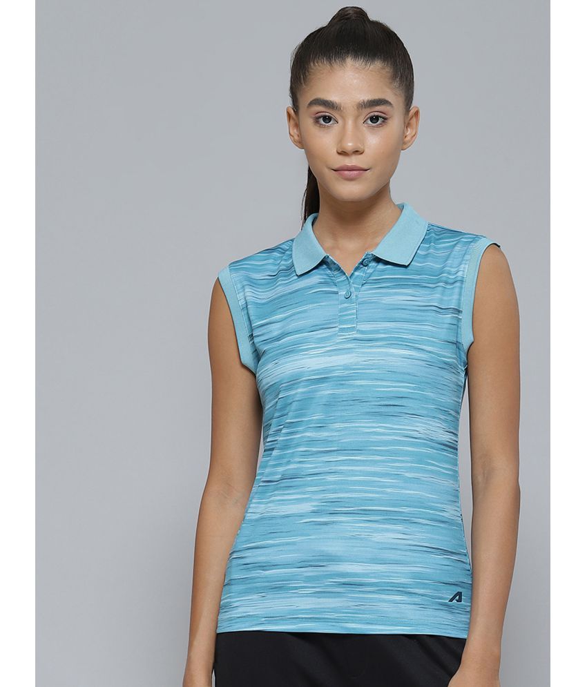     			Alcis Blue Polyester Polos - Single