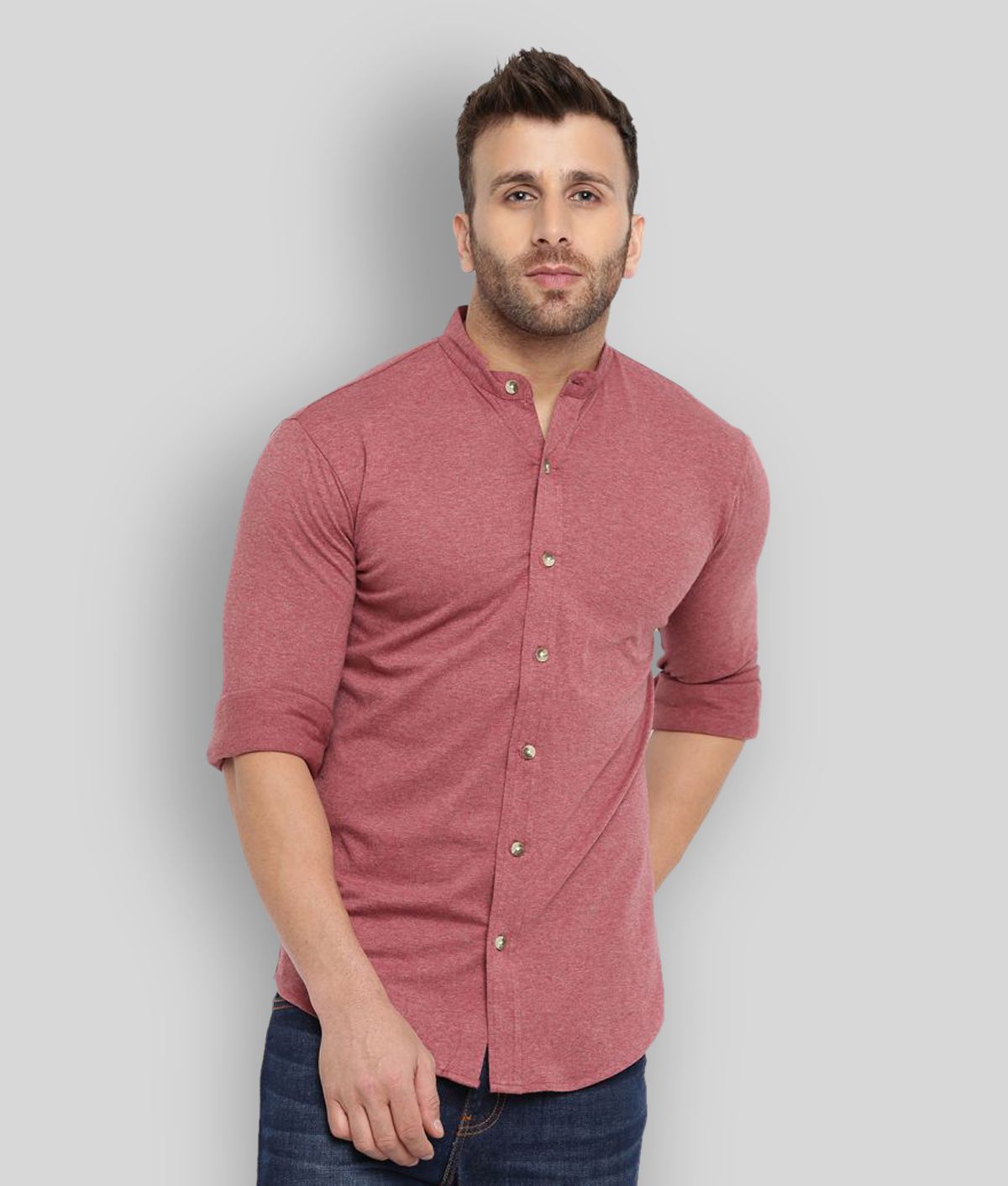     			Gritsones - Pink Cotton Blend Regular Fit Men's Casual Shirt (Pack of 1)