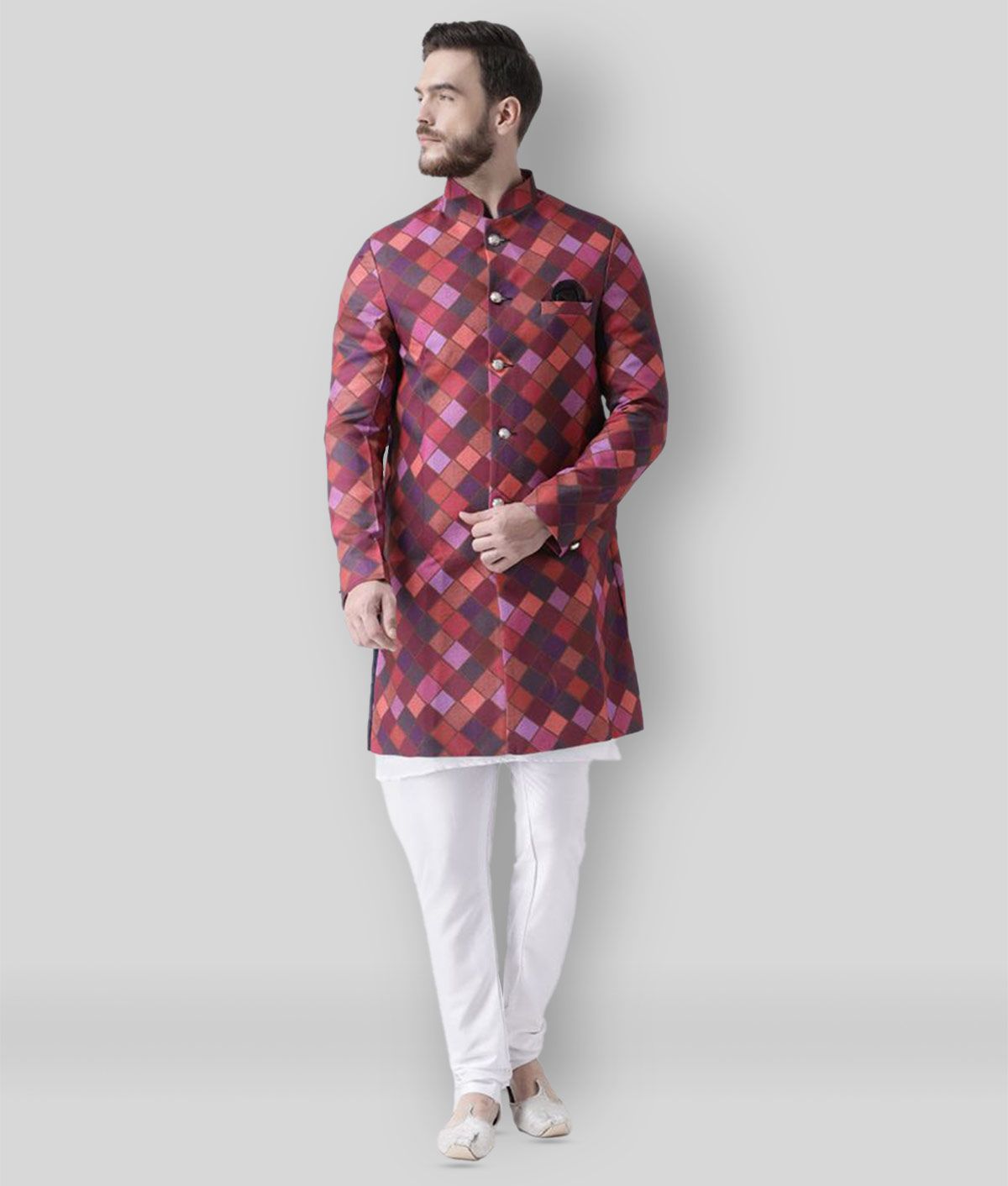     			Hangup - Multicolor Polyester Regular Fit Men's Kurta Pyjama Set ( Pack of 1 )