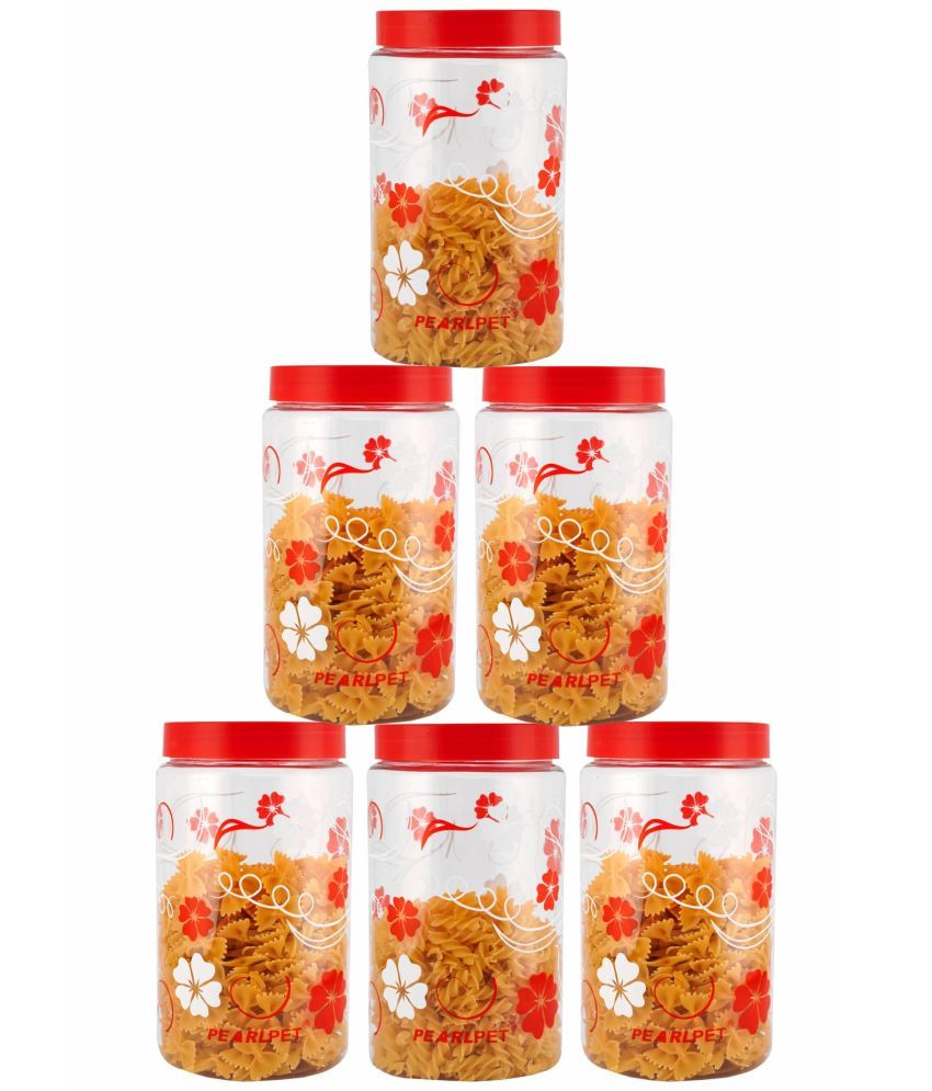     			PearlPet - Red Polyproplene Food Container ( Pack of 6 )