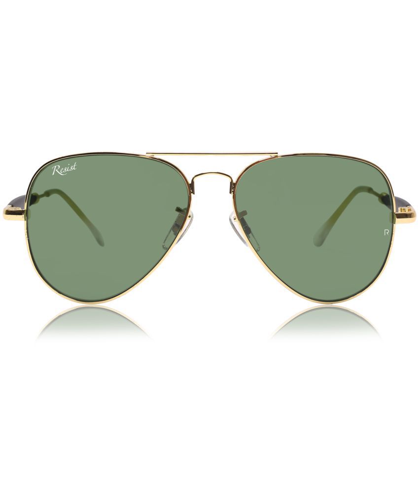 RESIST EYEWEAR - Gold Pilot Sunglasses ( Pack of 1 )