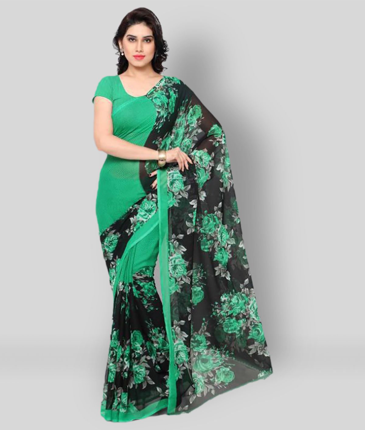     			ANAND SAREES - Multicolor Georgette Saree With Blouse Piece (Pack of 1)