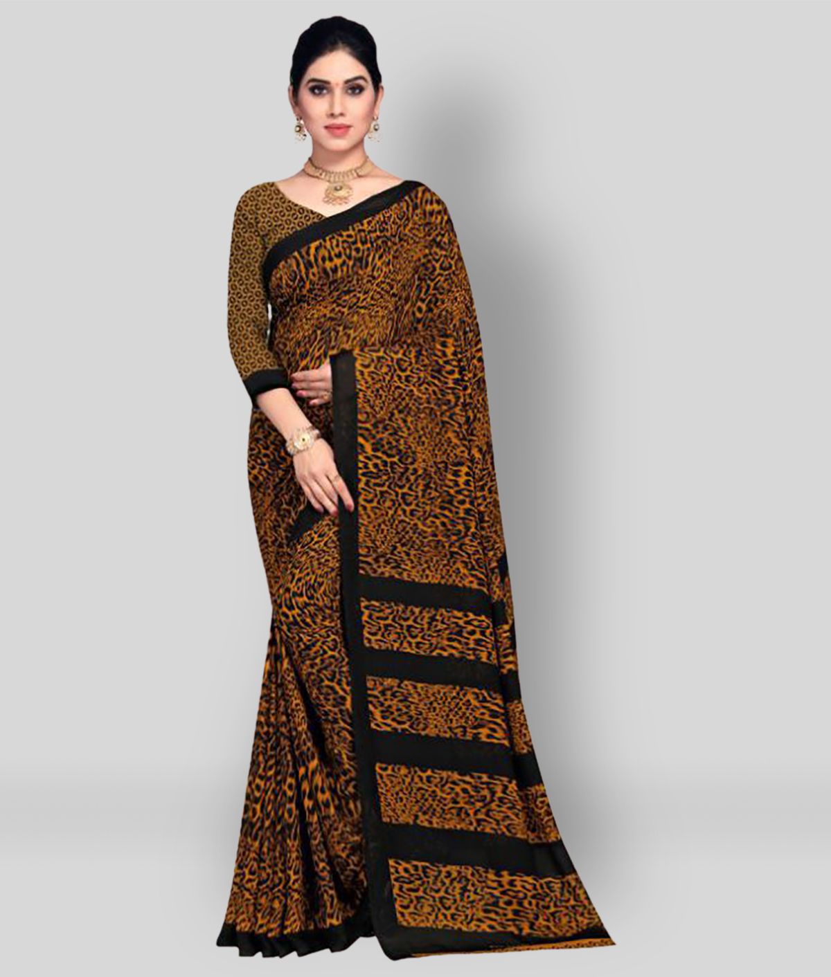     			ANAND SAREES - Multicolor Georgette Saree With Blouse Piece (Pack of 1)