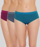 C9 Airwear Pack of 3 Poly Cotton Striped Women's Hipsters ( Multi Color )