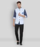 Hangup - Blue Linen Regular Fit Men's Kurta Pyjama Set ( Pack of 1 )