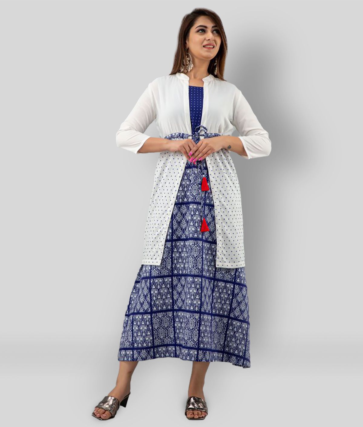 SVARCHI - Multicolor Rayon Women's Jacket Style Kurti ( Pack of 1 )