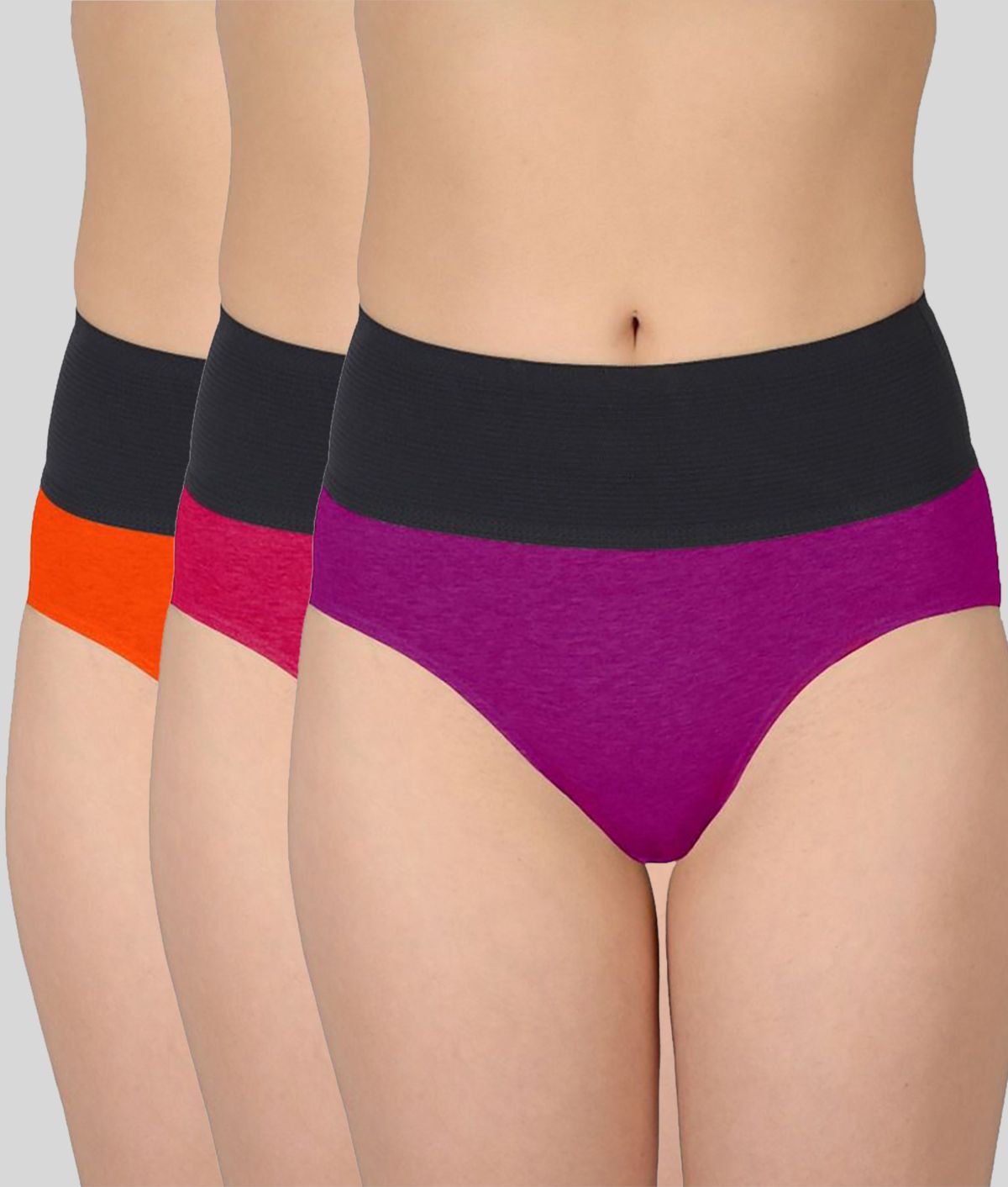     			Selfcare Pack of 3 Cotton Colorblock Women's Briefs ( Multi Color )