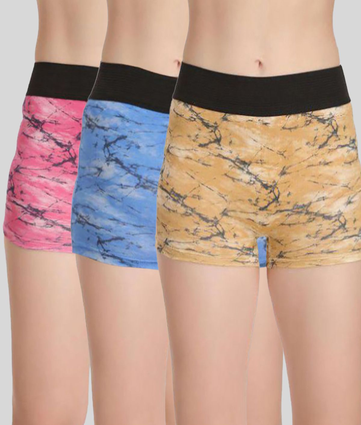     			Selfcare - Multicolor Cotton Printed Women's Boy Shorts ( Pack of 3 )