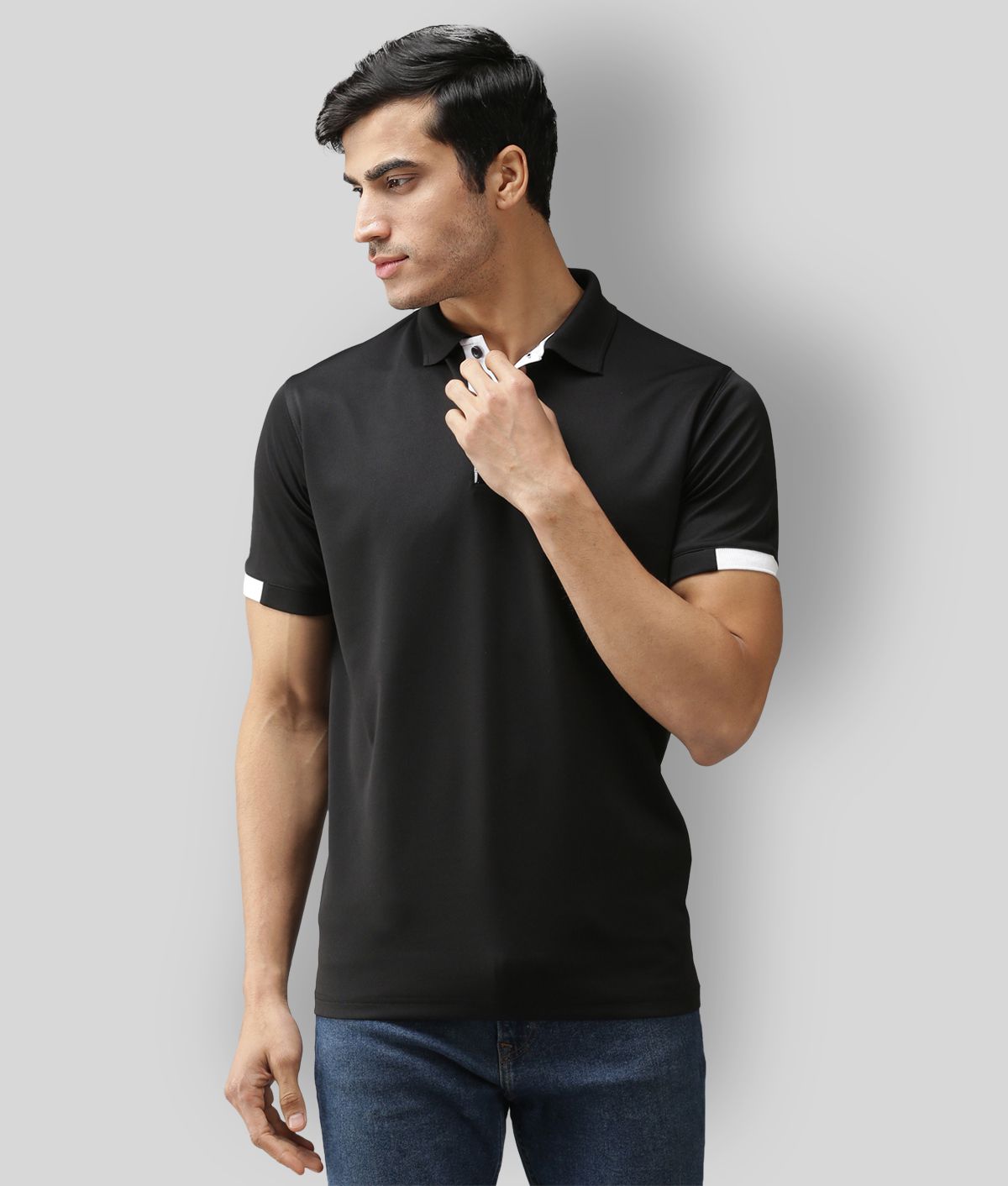     			EPPE - Black Cotton Blend Regular Fit Men's Sports Polo T-Shirt ( Pack of 1 )