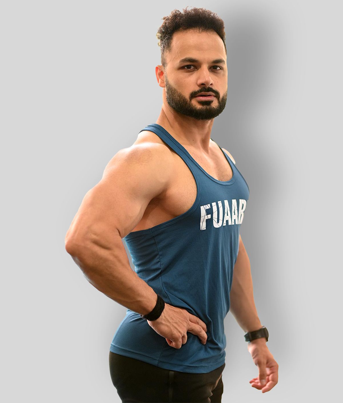     			Fuaark - Teal Polyester Men's Tanks ( Pack of 1 )