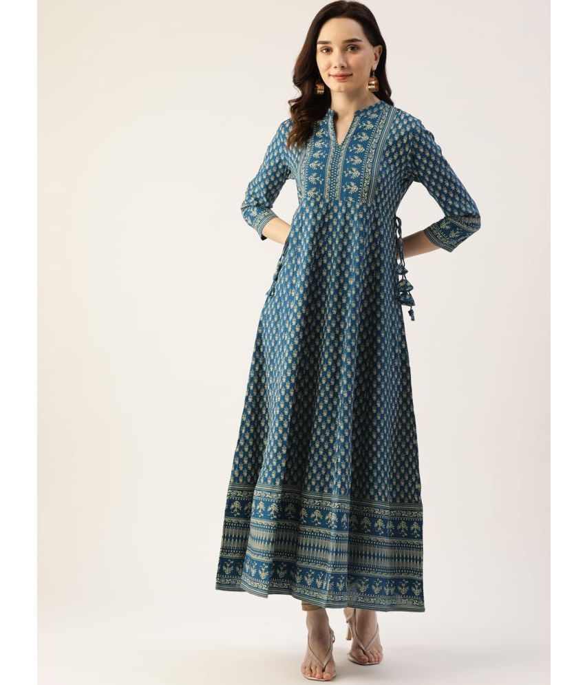     			HISHAM - Blue Rayon Women's Flared Kurti ( Pack of 1 )