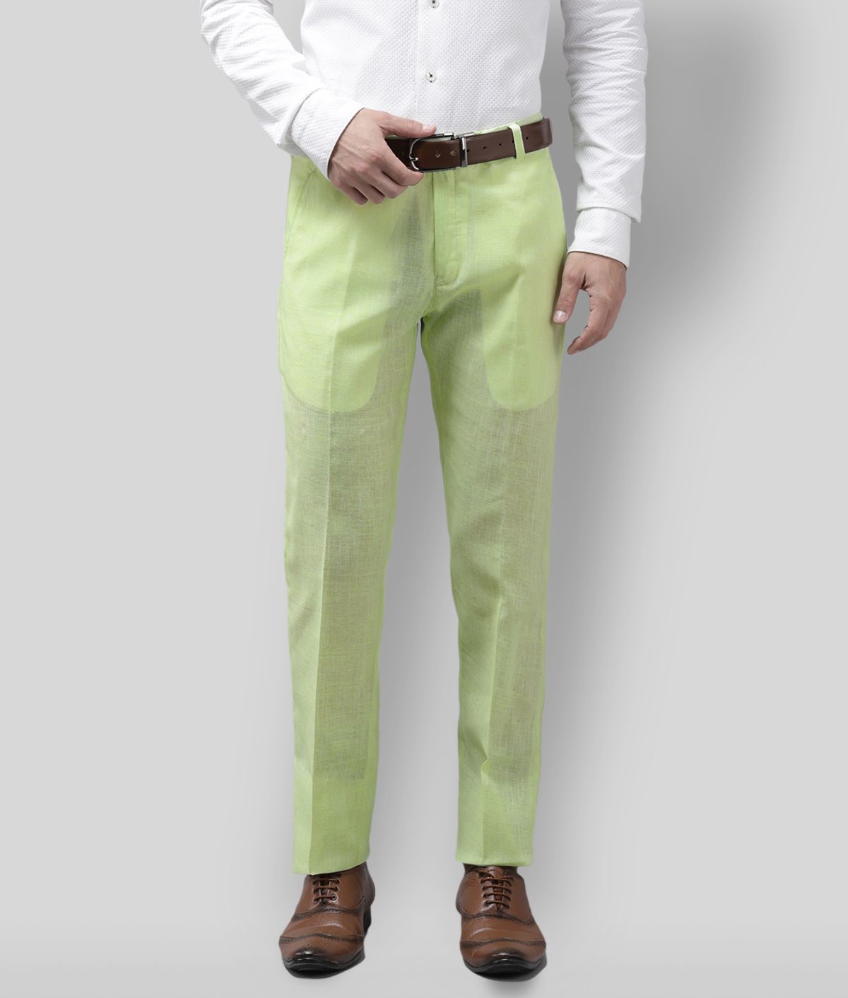 Hangup - Green Linen Regular-Fit Men's Chinos ( Pack of 1 )