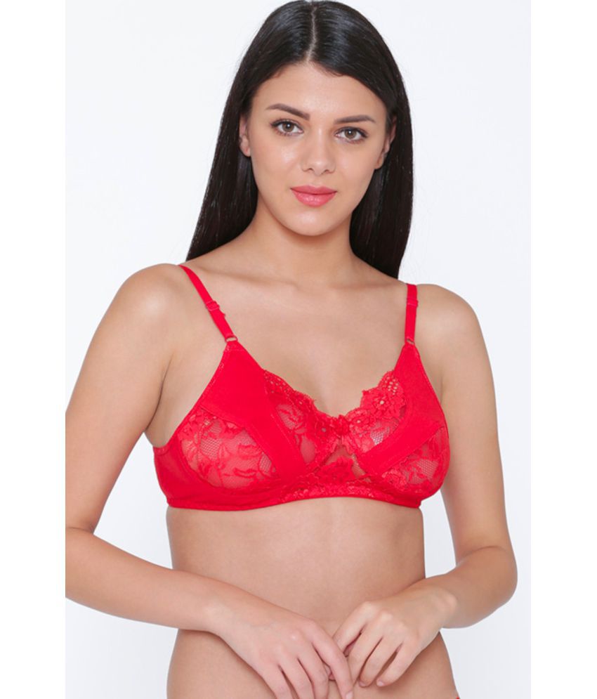     			N-Gal - Red Cotton Blend Non Padded Women's Cupless Bra ( Pack of 1 )