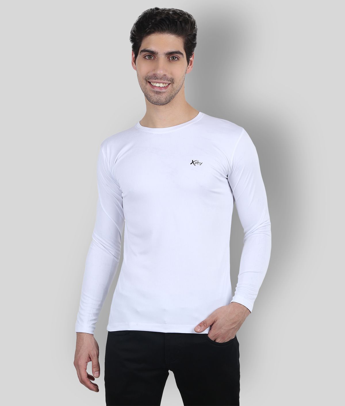 Buy xohy - White Nylon Regular Fit Men 