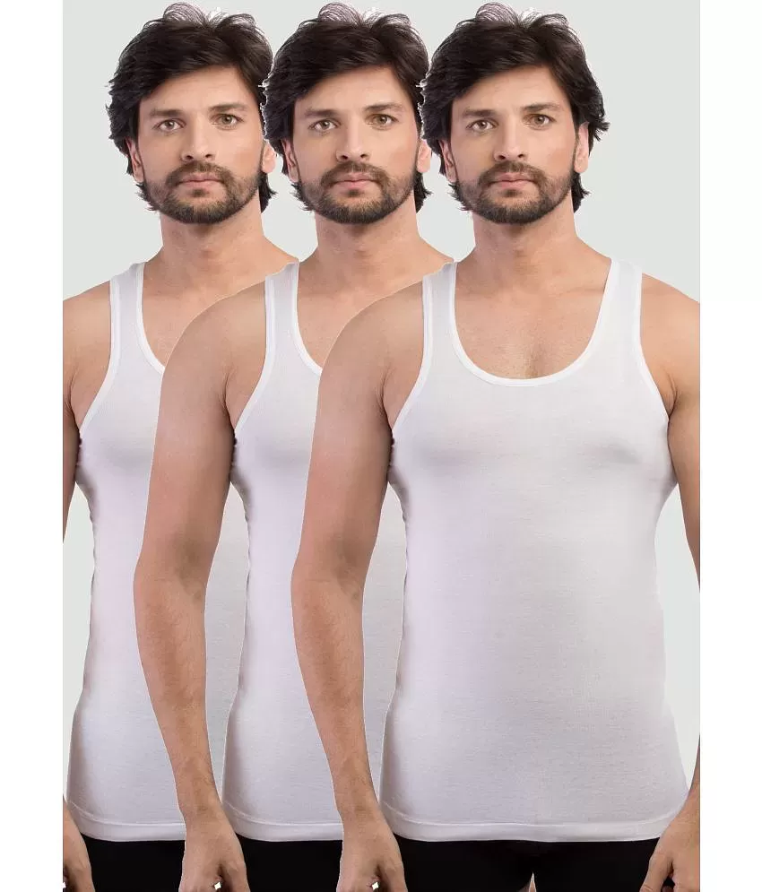 Buy Lux Cozi Men's Pack of 3 Multicolor Premium Cotton Vest (Size : 100cm)  at
