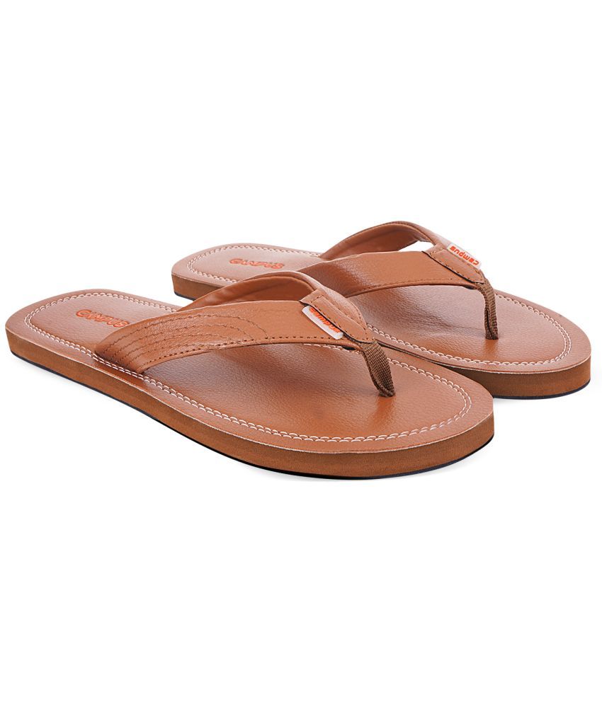     			Campus - Brown Men's Leather Slipper