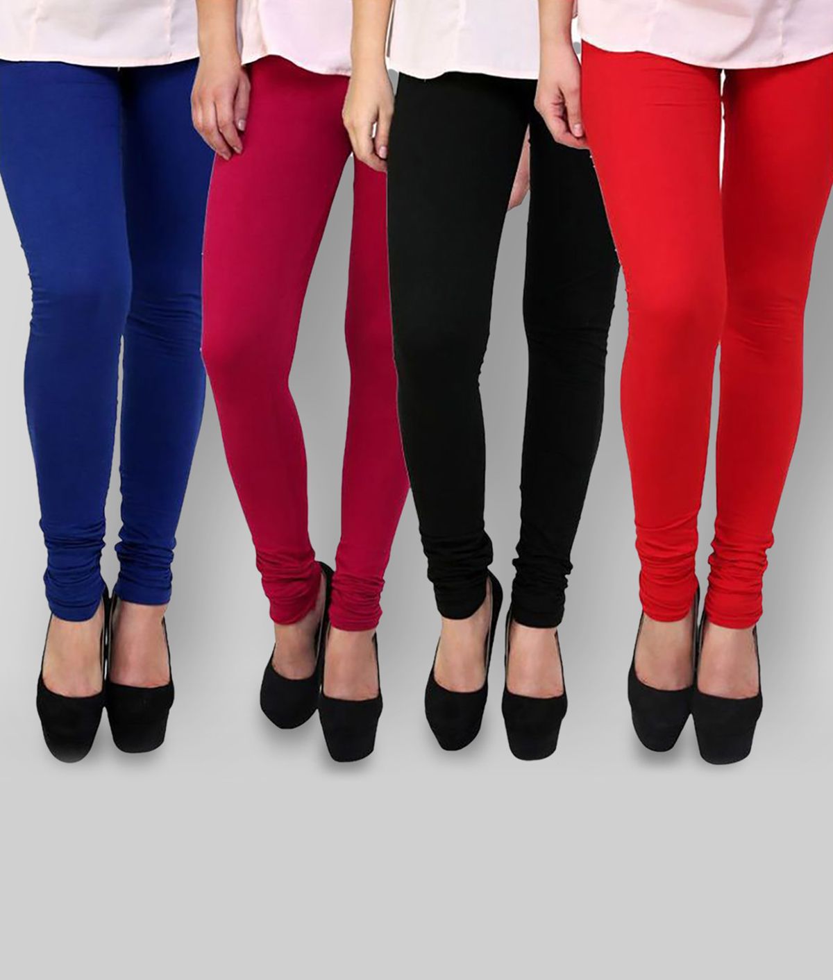     			FnMe - Multicolor Cotton Blend Women's Leggings ( Pack of 4 )