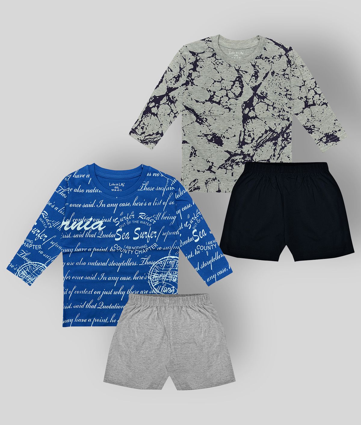 Luke and Lilly - Multi Cotton Boy's T-Shirt & Shorts ( Pack of 2 )
