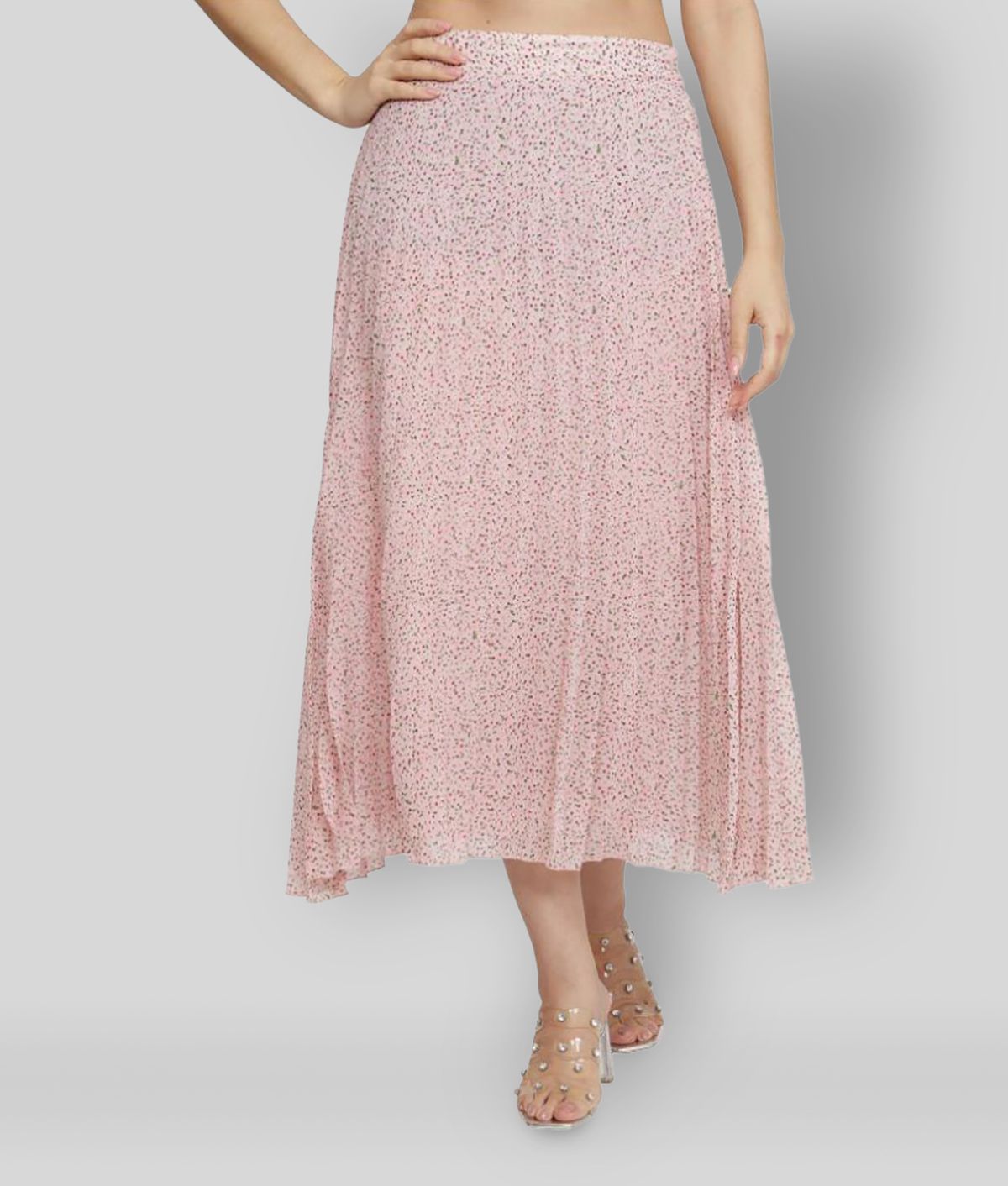 NUEVOSDAMAS - Pink Georgette Women's A-Line Skirt ( Pack of 1 )