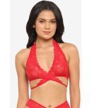 N-Gal Nylon Non Padded Women's Bralette Bra ( Red )