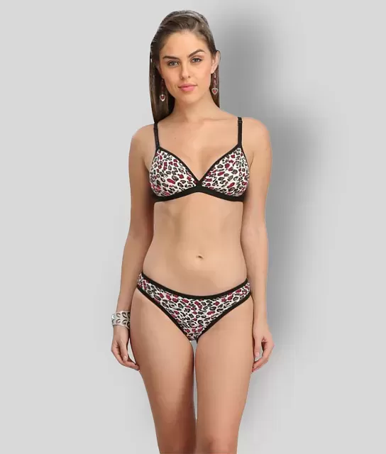 Buy Selfcare Printed Bikini brief T-shirt bra - 1 Lingerie Set Online at  Low Prices in India 