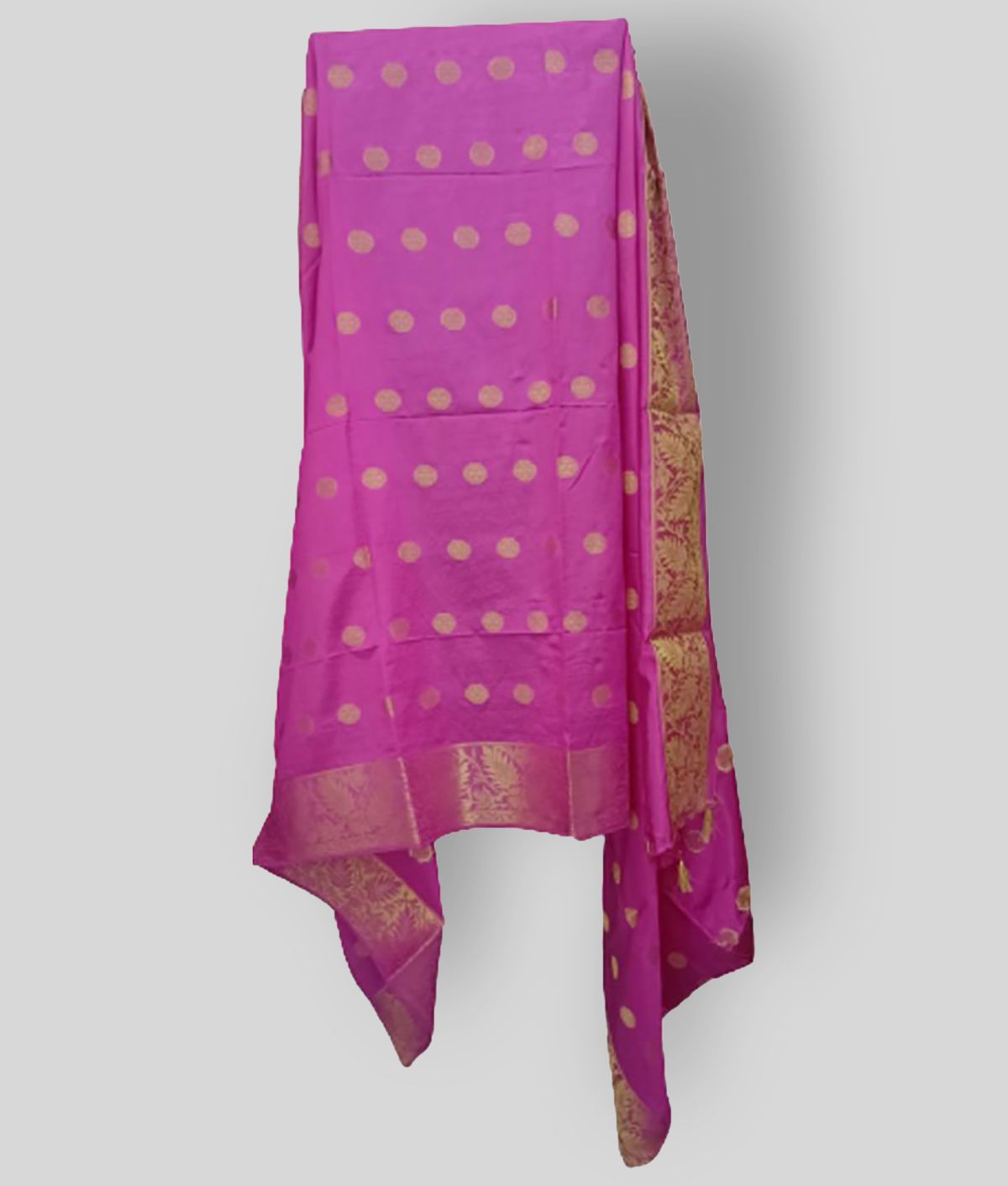     			BBQSTYLE Pink Banarasi Silk Dupatta