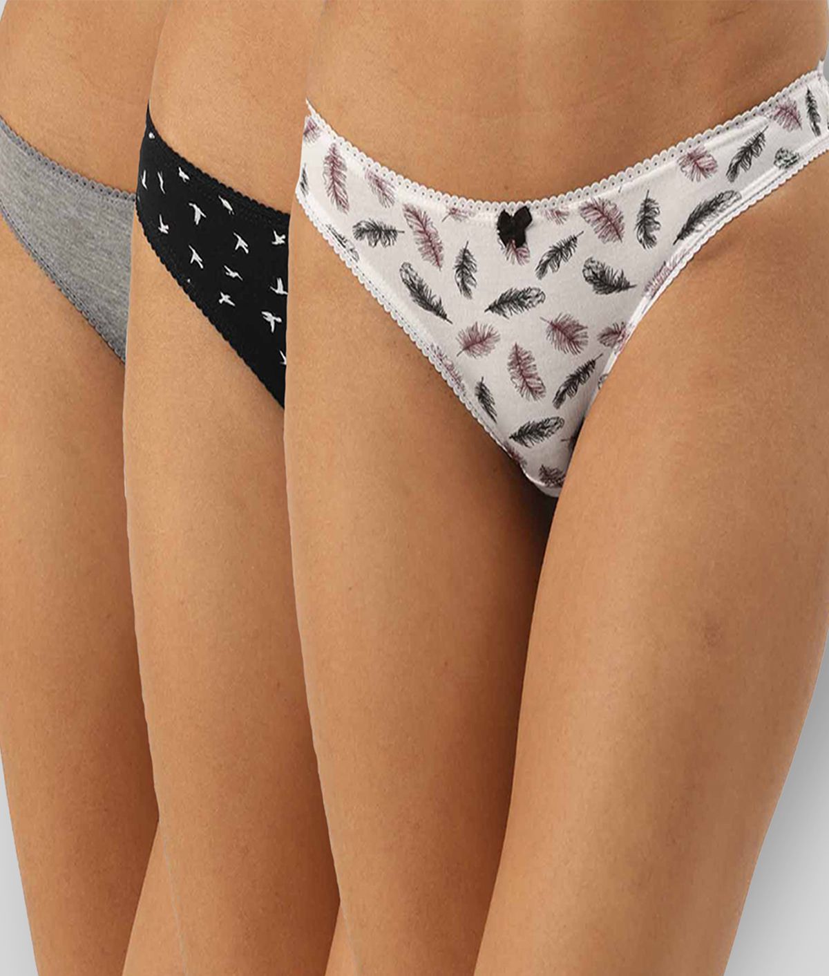     			Leading Lady - Multicolor Cotton Printed Women's Thongs ( Pack of 3 )