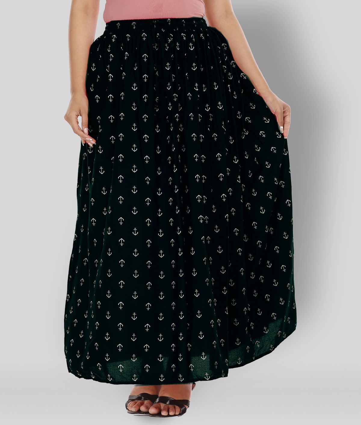     			Neelam Fashion - Black Rayon Women's Wrap Skirt ( Pack of 1 )