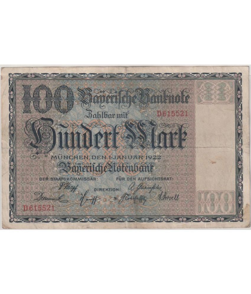     			Numiscart - 100 Mark (1922) 1 Paper currency & Bank notes