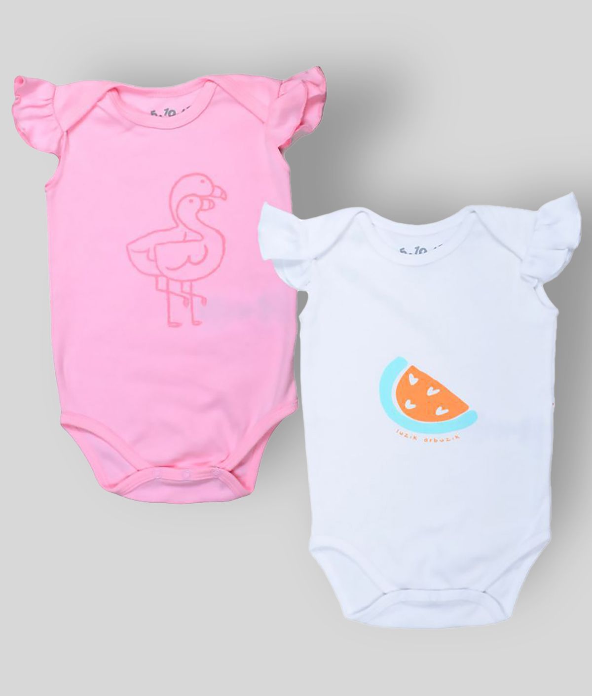     			Sathiyas Baby Girl Rompers(Pack of 2)
