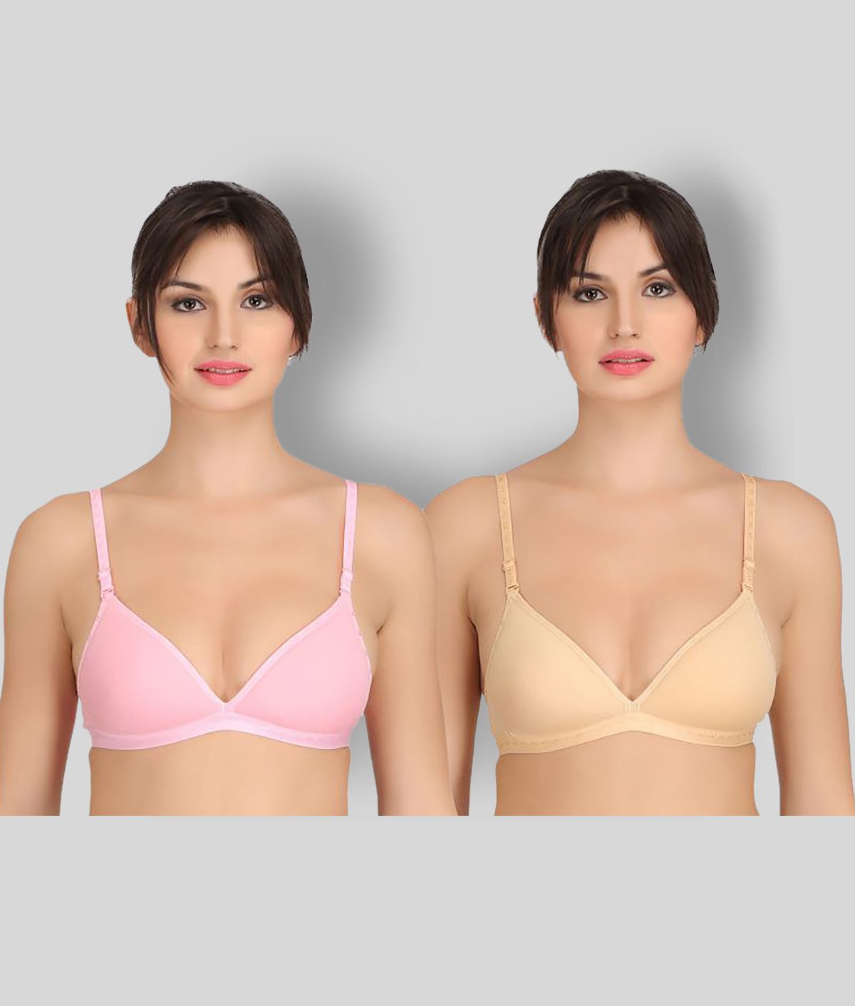     			Selfcare - Multicolor Cotton Lightly Padded Women's T-Shirt Bra ( Pack of 2 )