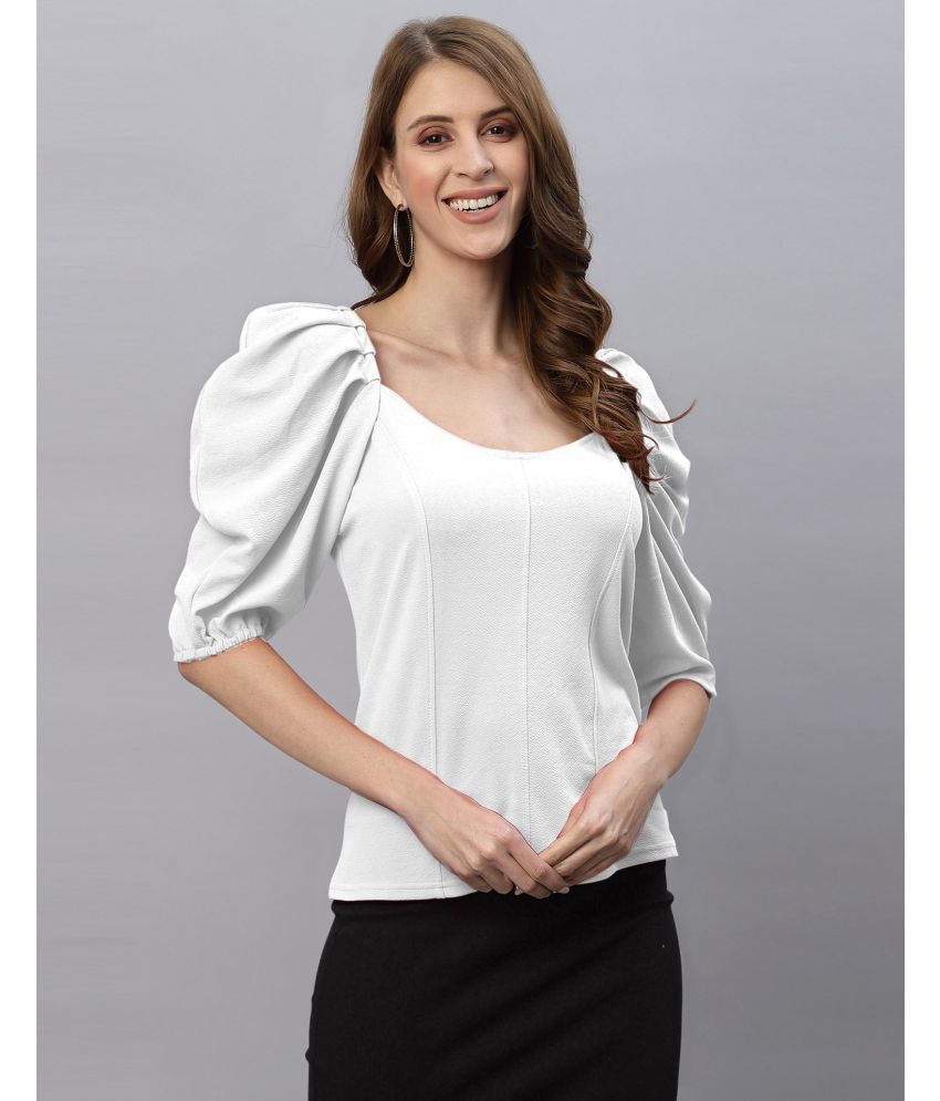     			Selvia - White Polyester Women's Regular Top ( Pack of 1 )