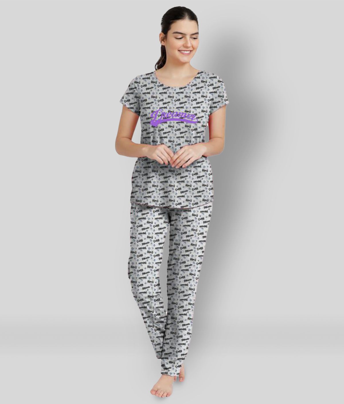 Buy So Sweety - Light Grey Cotton Women's Nightwear Nightsuit Sets Online  at Best Prices in India - Snapdeal
