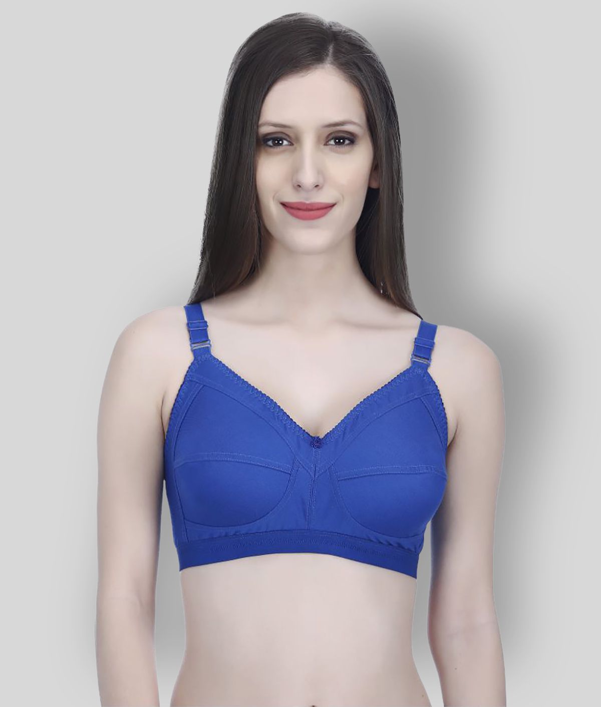     			Elina - Blue Cotton Non Padded Women's Everyday Bra ( Pack of 1 )
