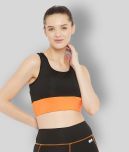 Clovia Orange Polyester Solid Sports Bra - Single