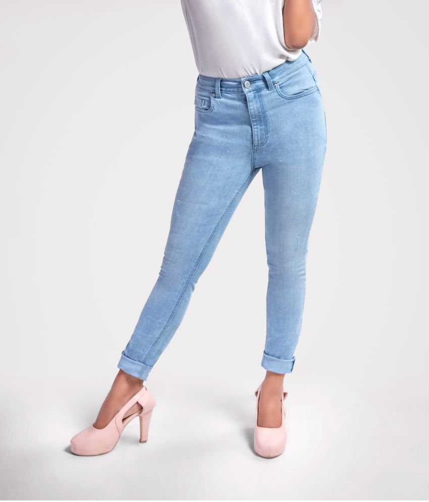     			BLUEViLLE - Blue Denim Lycra Women's Jeans ( Pack of 1 )