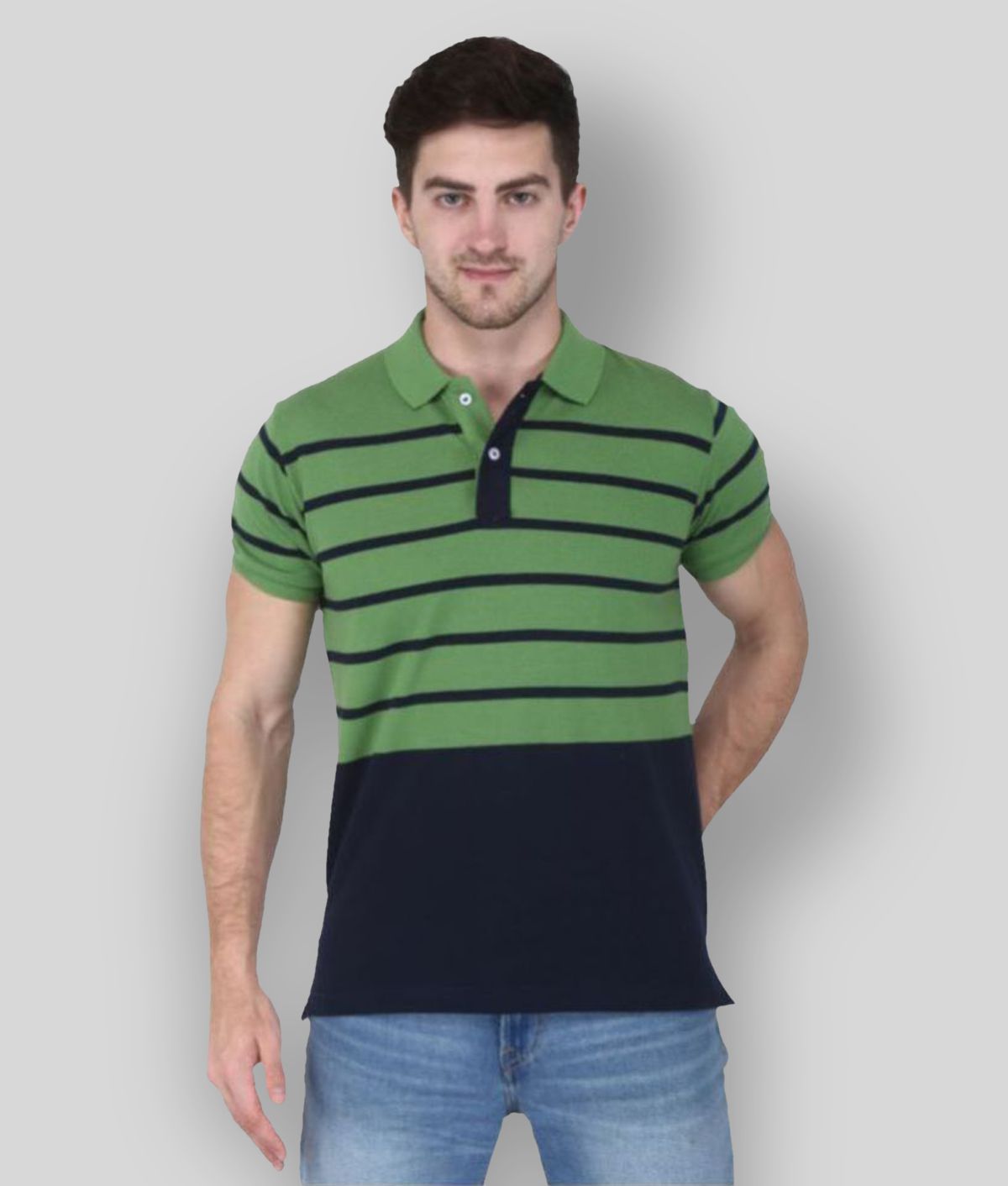     			GENTINO - Green Cotton Blend Regular Fit Men's Polo T Shirt ( Pack of 1 )