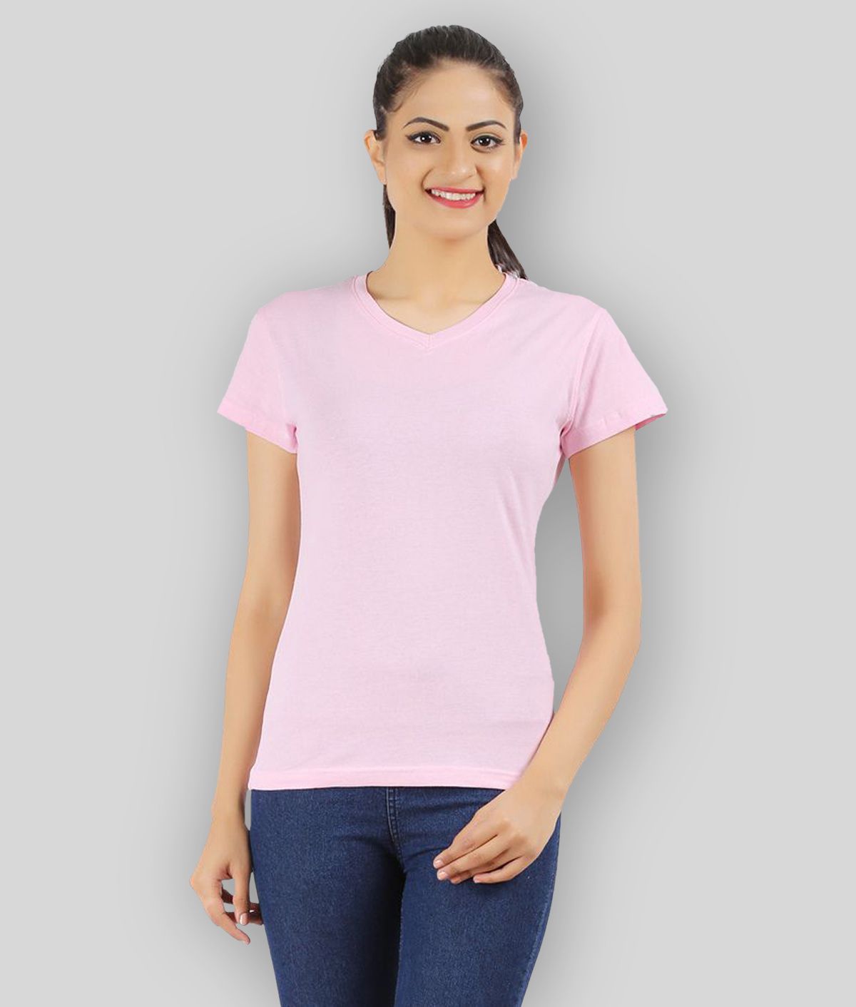     			Ap'pulse - Pink Cotton Regular Fit Women's T-Shirt ( Pack of 1 )