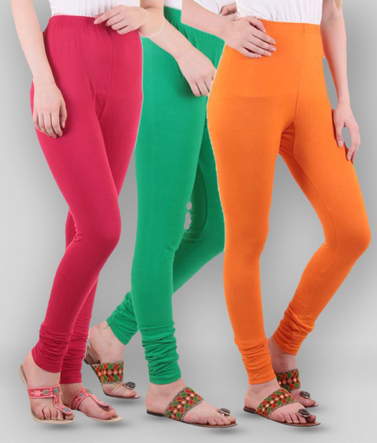     			Diaz - Multicolor Cotton Blend Women's Leggings ( Pack of 3 )