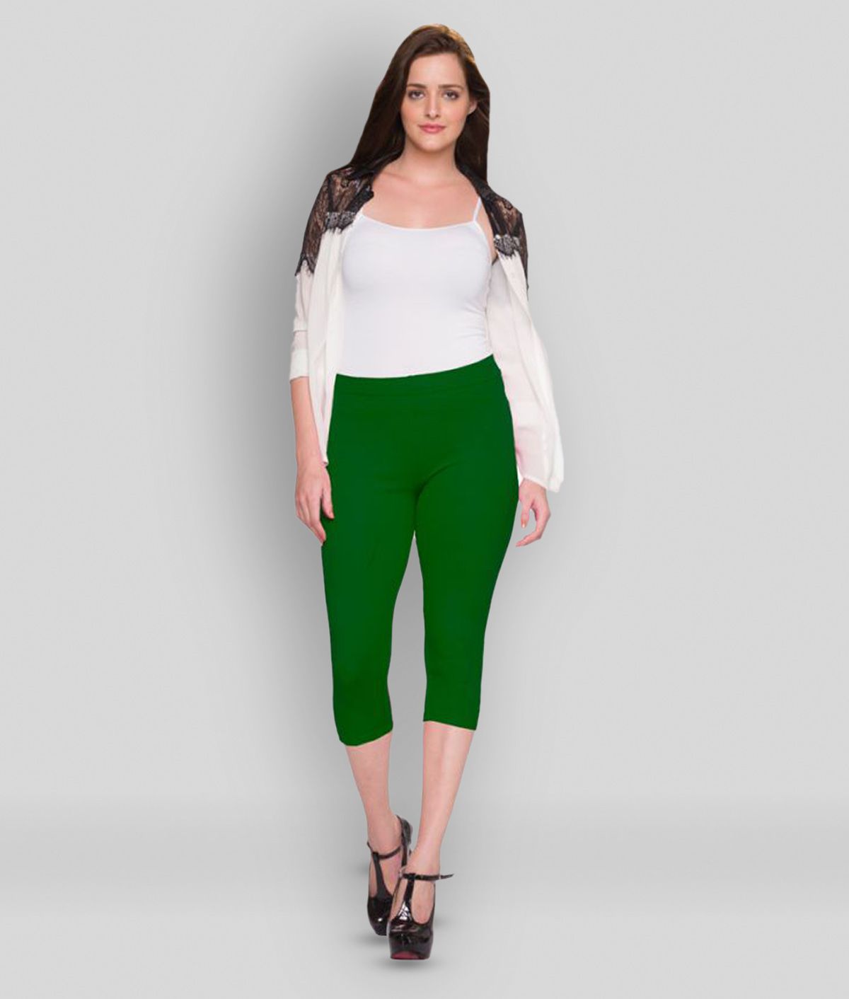 Dollar Missy - Green Cotton Slim Fit Women's Casual Pants  ( Pack of 1 )