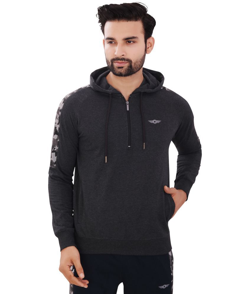     			Force NXT - Charcoal Cotton Regular Fit Men's Sweatshirt ( Pack of 1 )