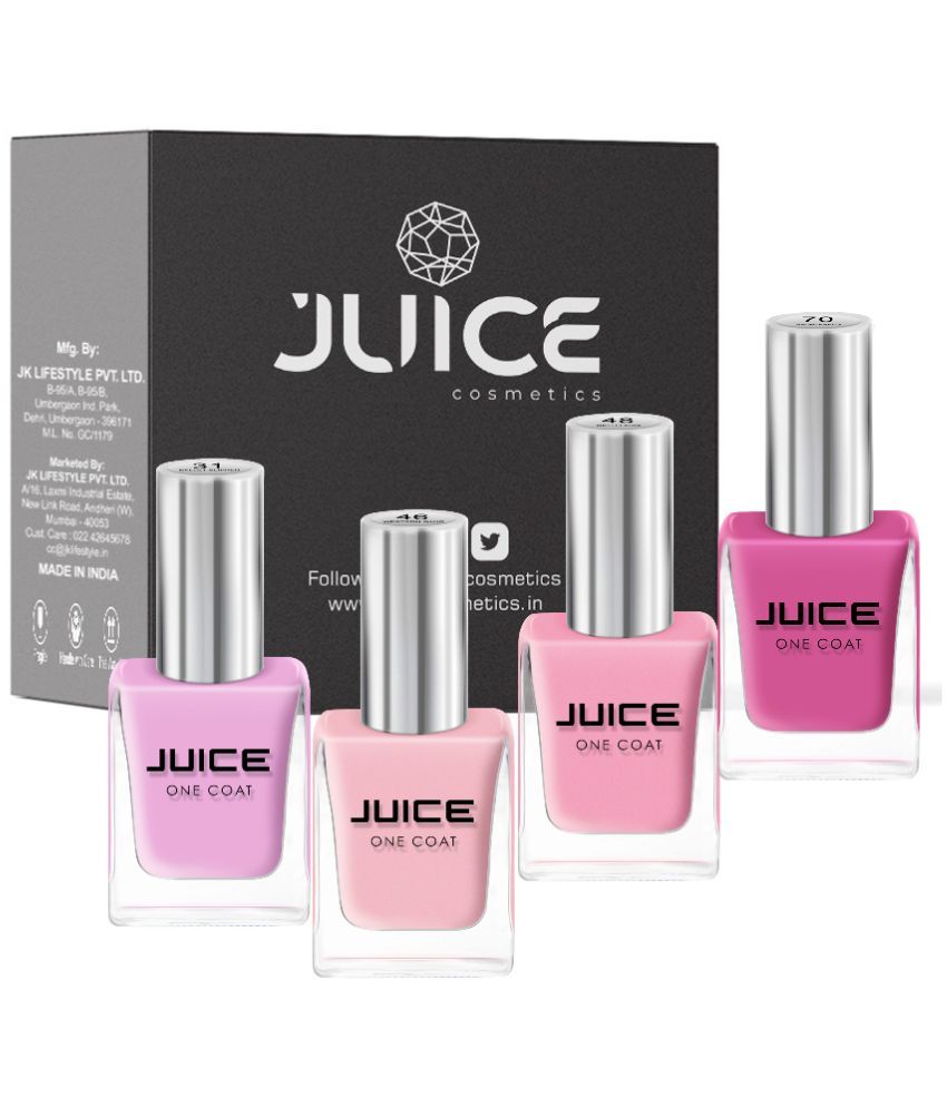     			Juice - Pink Rose Glossy Nail Polish ( Pack of 4 )