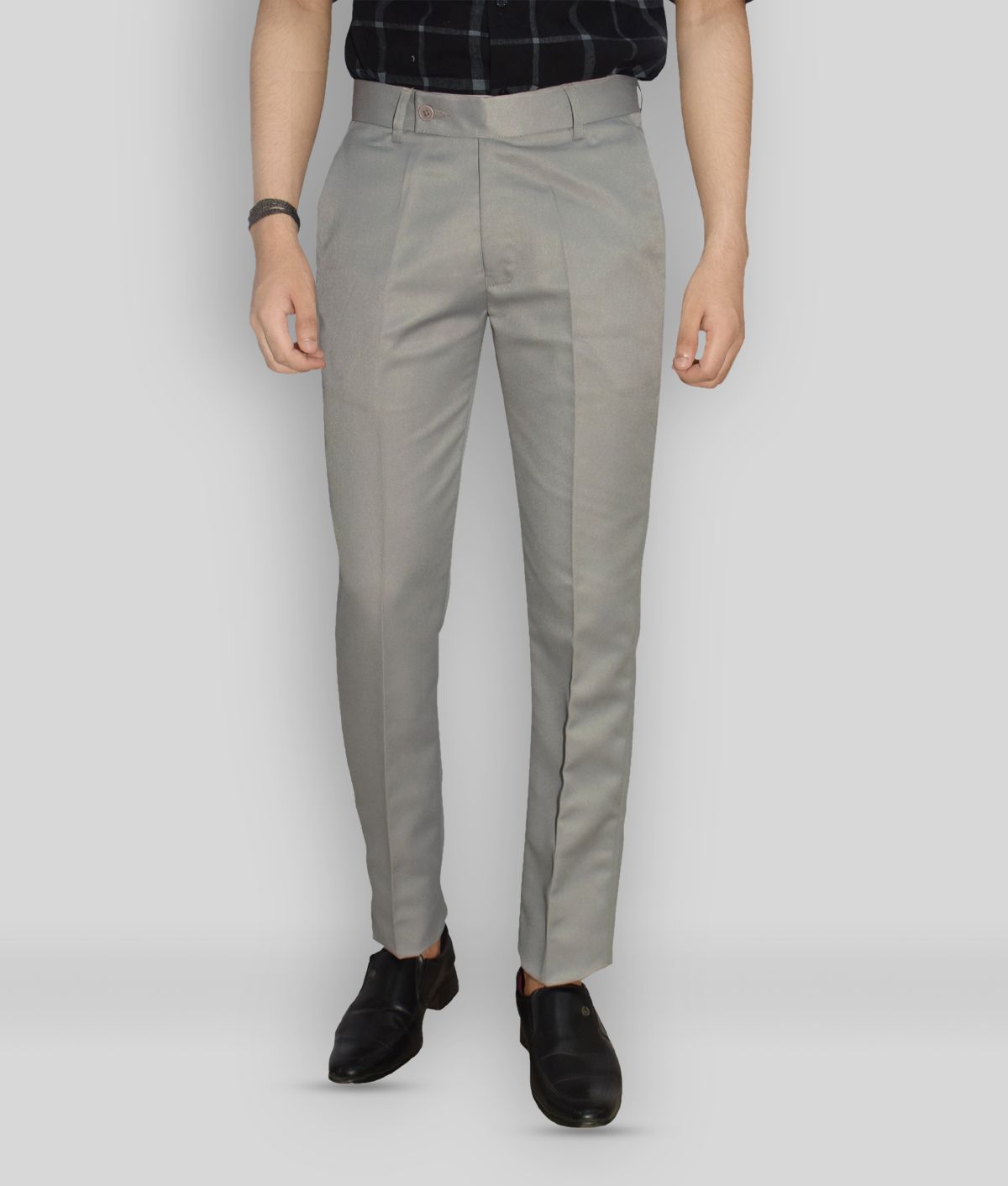     			Kundan - Light Grey Polycotton Slim - Fit Men's Formal Pants ( Pack of 1 )
