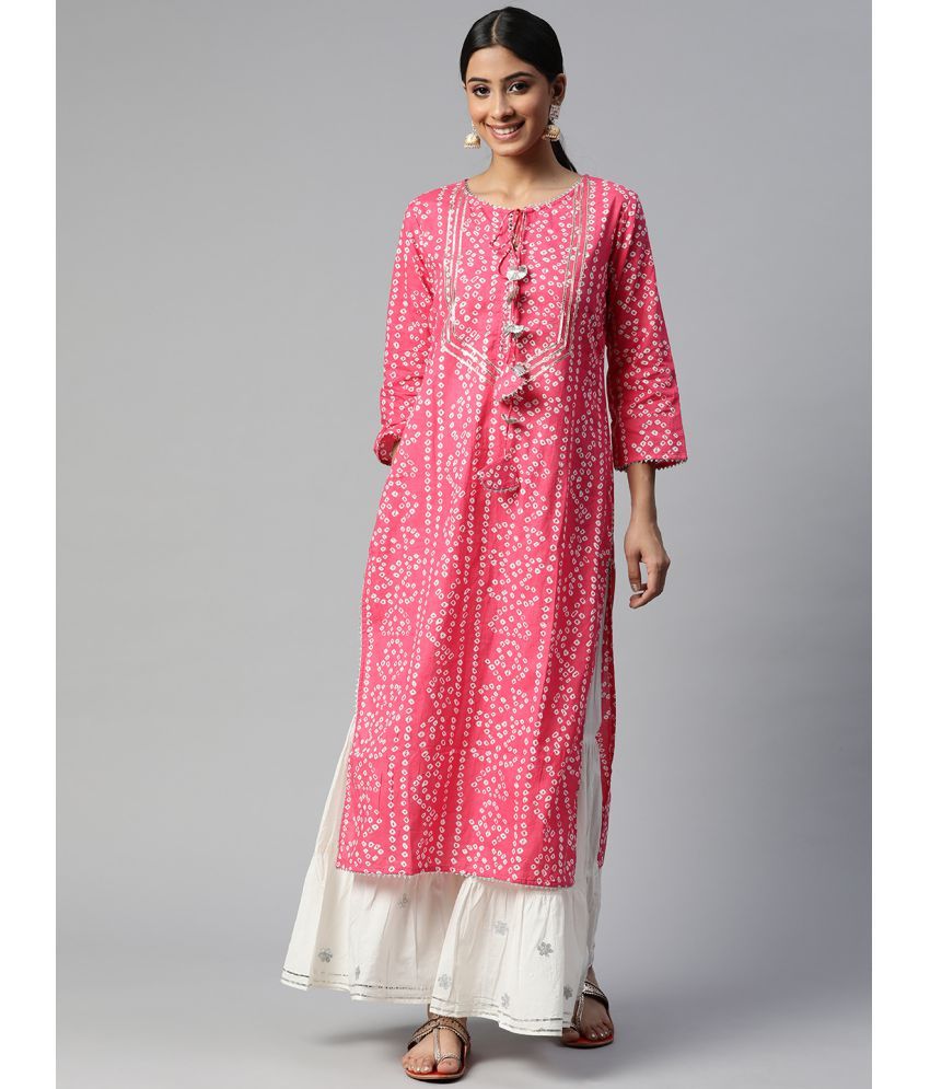     			SVARCHI - Pink Straight Cotton Women's Stitched Salwar Suit ( Pack of 1 )